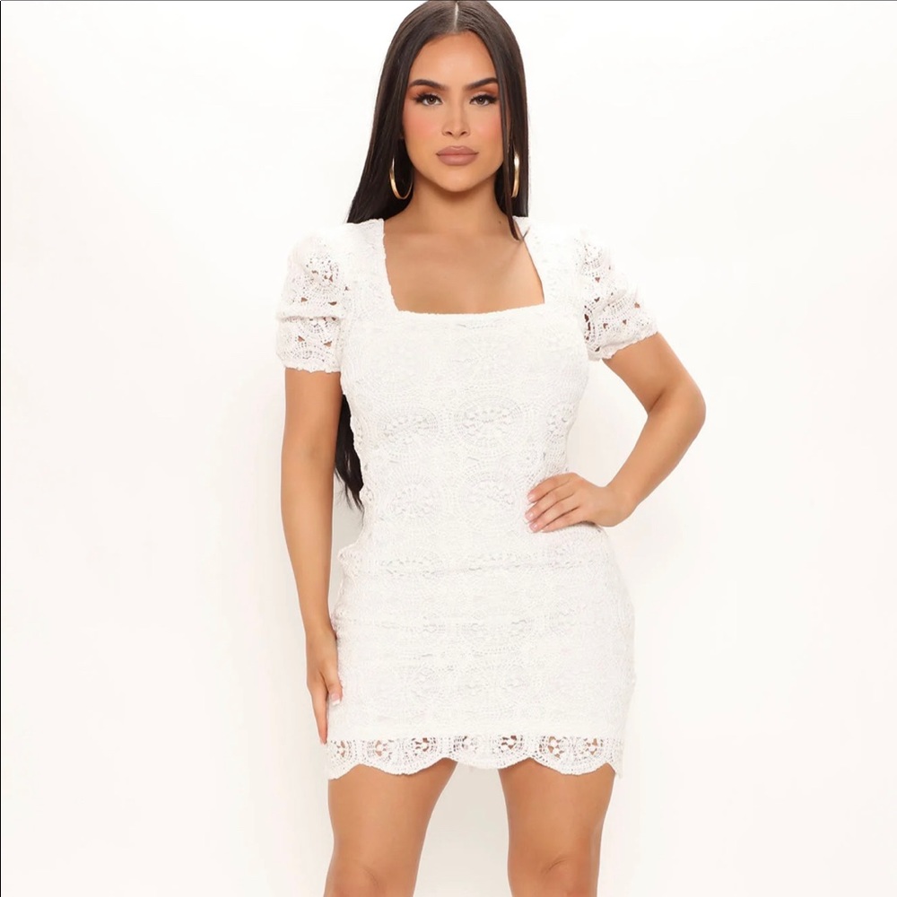Fashion Nova White Crochet Dress. NWT!